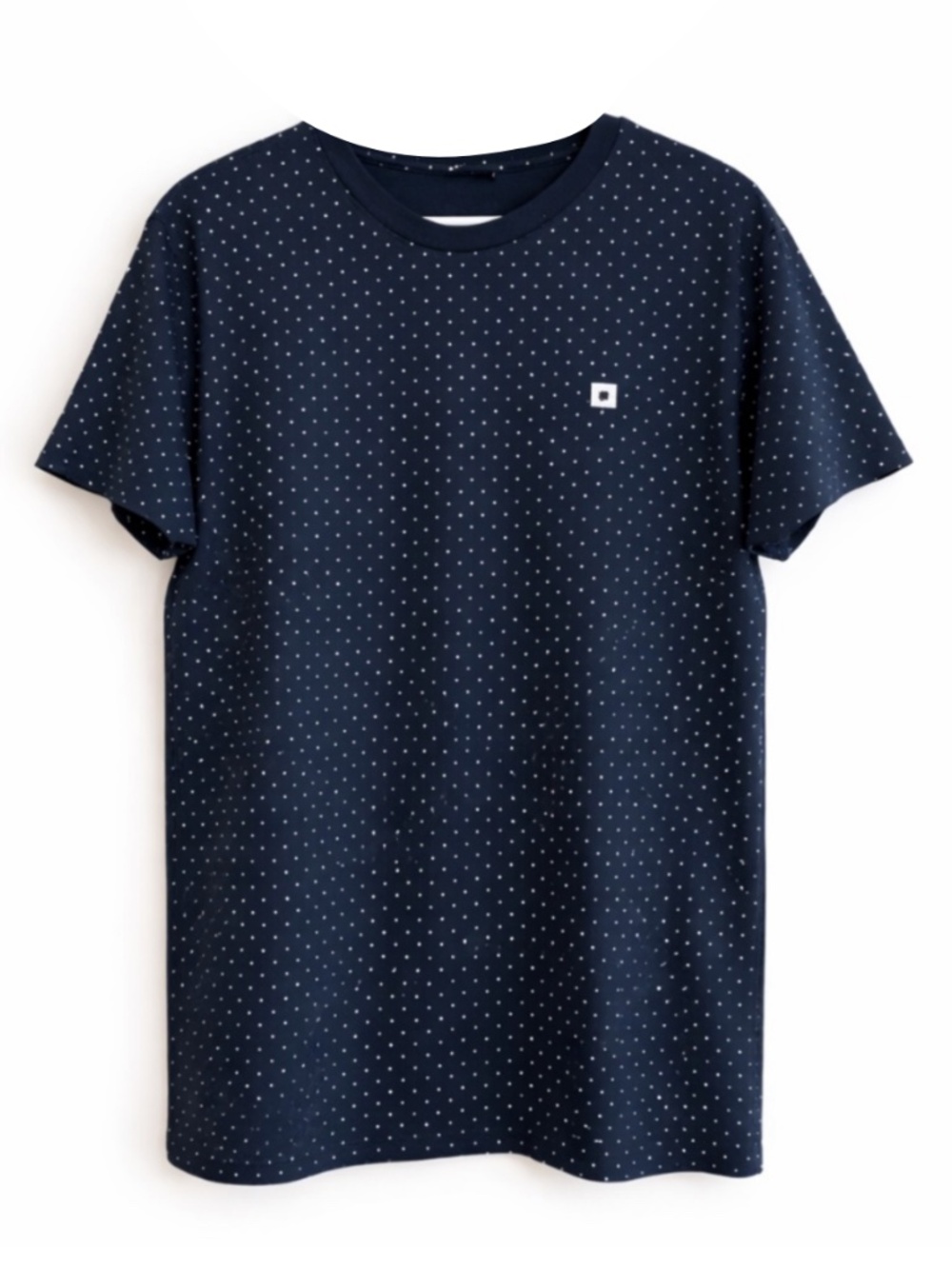 Penshoppe Navy Blue Slim-Fit T-Shirt White Print – Size Large Like New